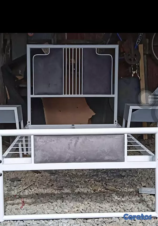 muebles y colchones - base en metal tapizada 2