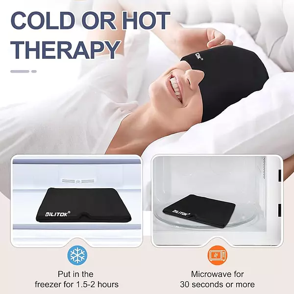 Salud y Equipamiento Médico - Exquislife Migraine Headache Relief Cap, Gel Ice Head Wrap, 4