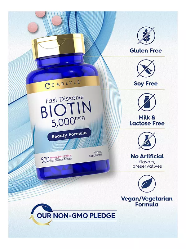 Salud y Equipamiento Médico - Biotina 5000mcg Carlyle 5