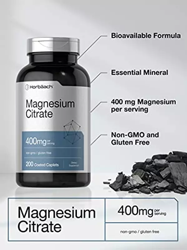 Salud y Equipamiento Médico - Citrato De Magnesio 400 Mg 200 Cap Horbaach 2