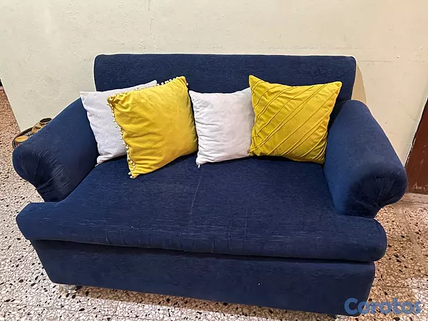 muebles y colchones - Mueble azul de 3 plaza y uno de dos plaza  4