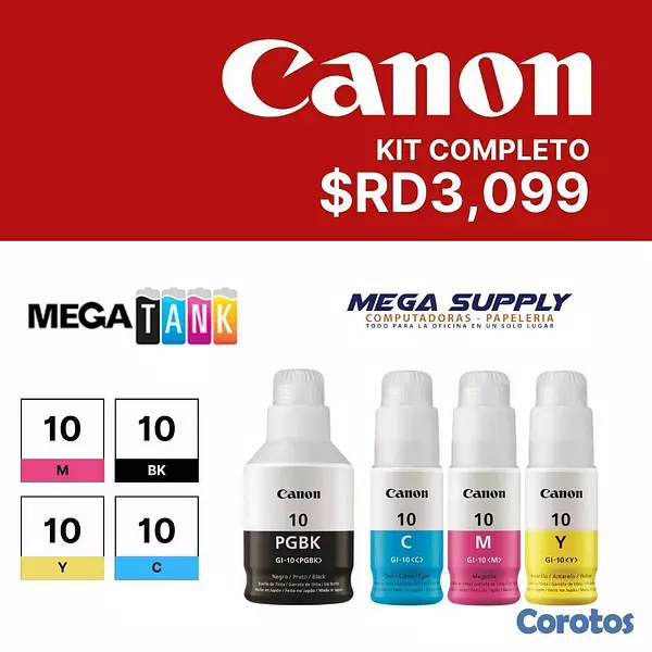 impresoras y scanners - KIT DE 4  BOTELLAS  DE TINTA CANON GI-10