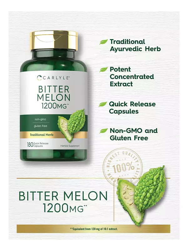 Salud y Equipamiento Médico - Capsulas De Melon Amargo 1200 Mg Carlyle 4