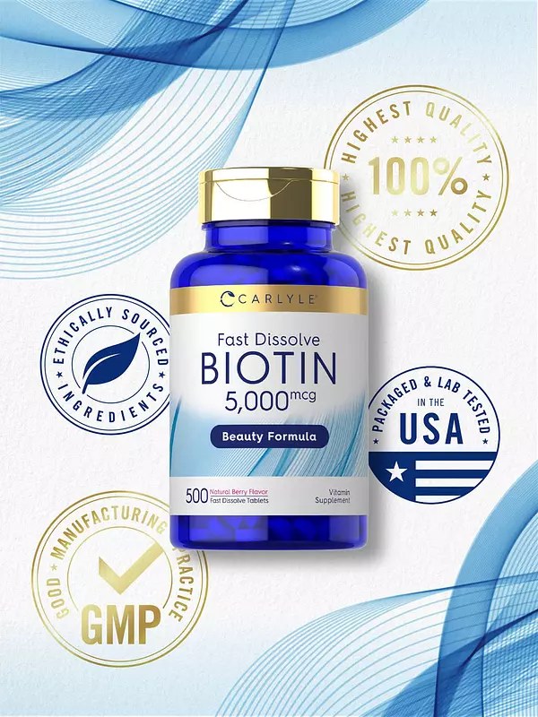 Salud y Equipamiento Médico - Biotina 5000mcg Carlyle 6