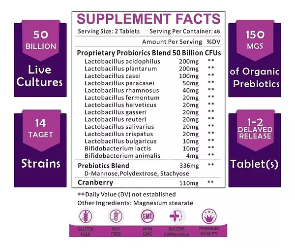 Salud y Equipamiento Médico - Probiotico 90 Tab Zebora 2