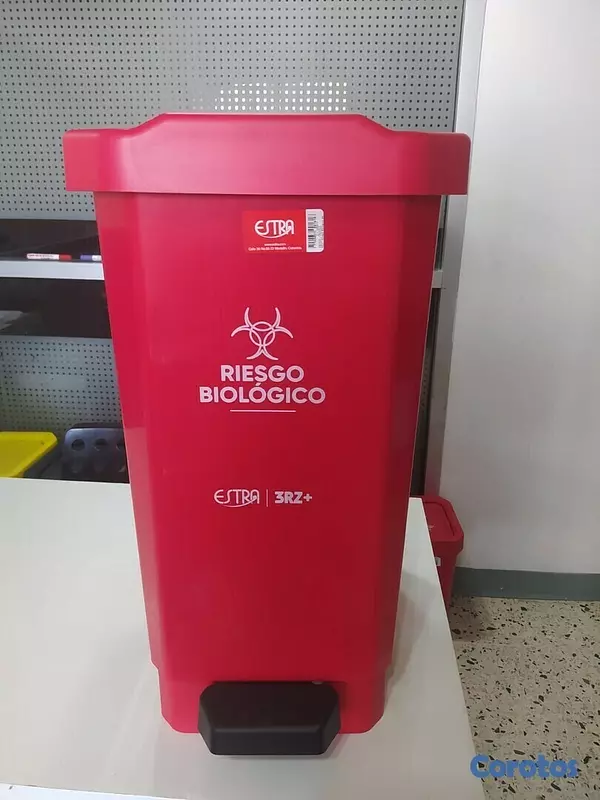 equipos profesionales - Caneca-papelera Estrabins Pedal/10L/ 22L/ 44L Rojo-Riesgo Biológico 1