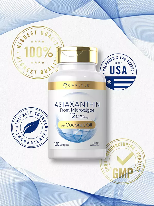 Salud y Equipamiento Médico - Astaxantina 12mg | 120 Capsulas Blandas Carlyle 5