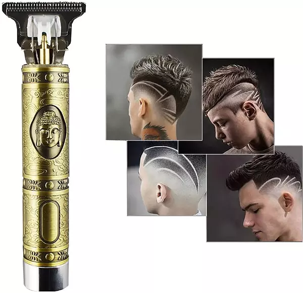 salud y belleza - Abejon dorado gold, calvo, corte al cero, recargable, sin cable. Afeitadora ANDI 4