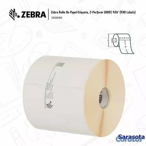 accesorios para electronica - Zebra Rollo de Etiquetas, Z-Perform 1000T, 4X6" (4 2