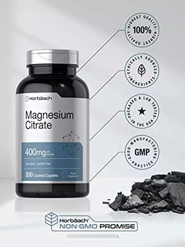 Salud y Equipamiento Médico - Citrato De Magnesio 400 Mg 200 Cap Horbaach 4