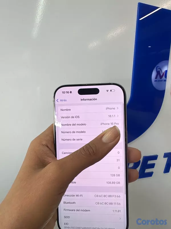 celulares y tabletas - vendo IPhone 16 pro 128gb Factory con garantía y protector de pantalla gratis  8