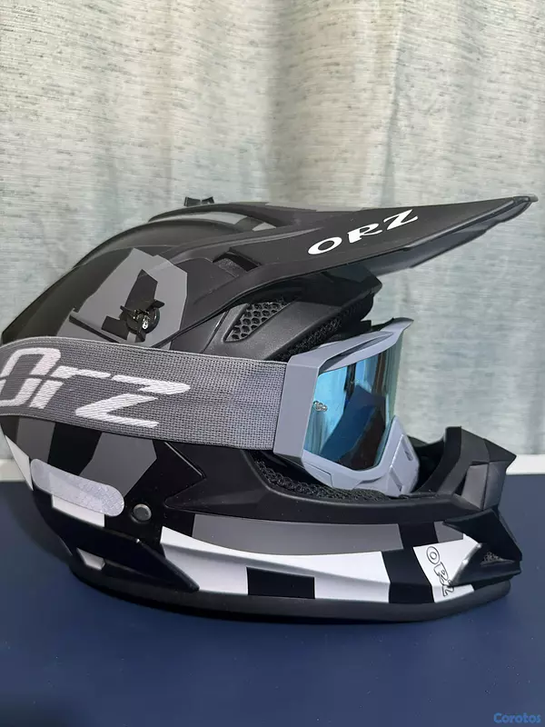 accesorios para vehiculos - 🔥 Casco ORZ de Motocross + Visor Nuevo | Excelente Estado 4