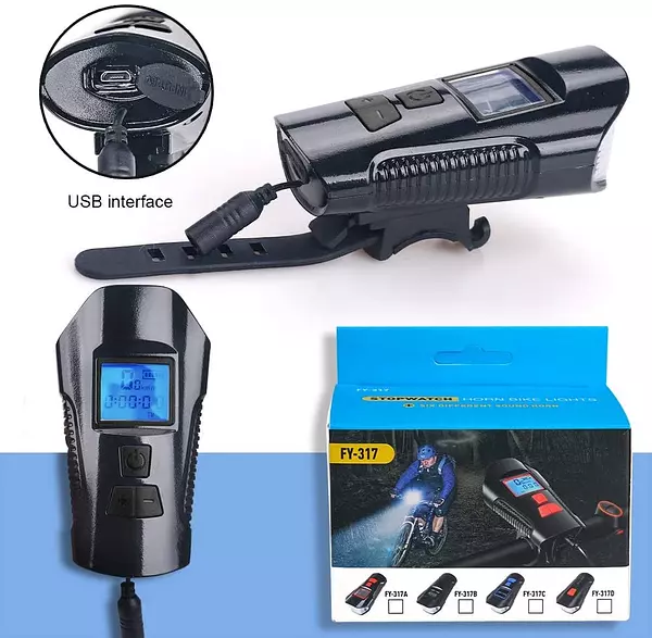 bicicletas y accesorios - Velocímetro millero para bicicleta, recargable por USB, con pantalla, Linterna. 3