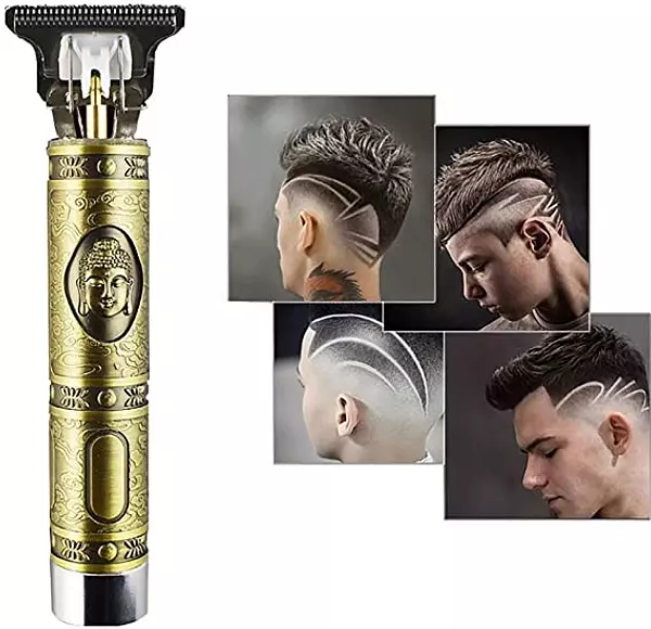 salud y belleza - Abejon dorado gold, calvo, corte al cero, recargable, sin cable. Afeitadora ANDI 7