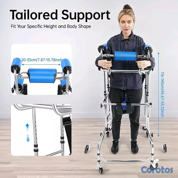 Salud y Equipamiento Médico - Andador para Rehabilitación Adulto Plateado  2