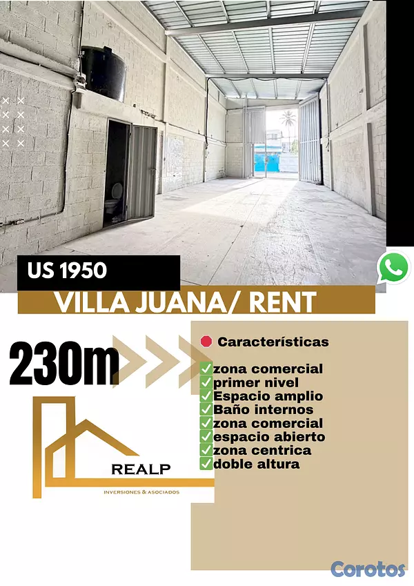 oficinas y locales comerciales - Alquiler nave comercial Villa Juana 1