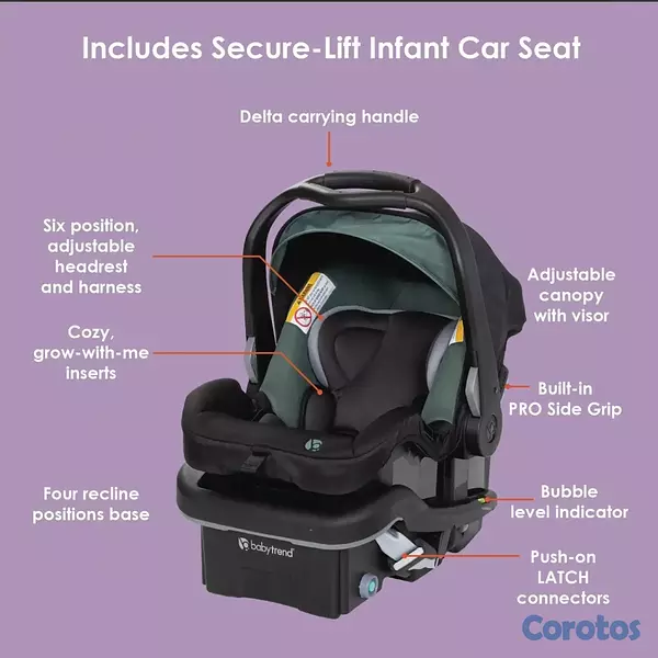 coches y sillas -  COCHE BABY TREND CON CARSIT O CARGADOR  2