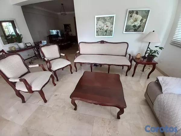 muebles y colchones - Juego de Sala en Caoba Luis XV 4