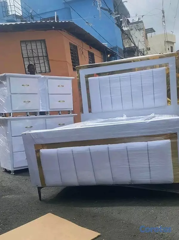 muebles y colchones - Juego de habitación tapizado completo con su colch 4