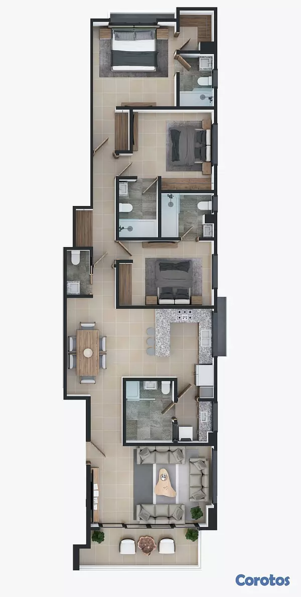 apartamentos - Proyecto FAMILIAR de Apartamentos de 3 Hbs en de E 4