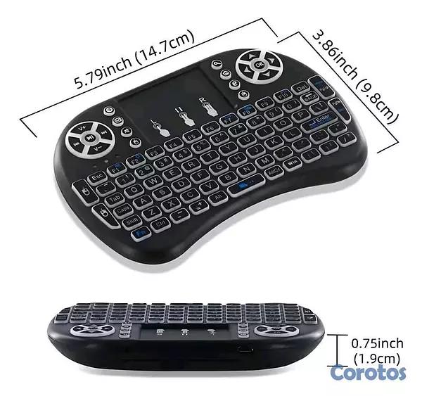 accesorios para electronica - Mini Teclado Inalámbrico Con Touchpad LED 2