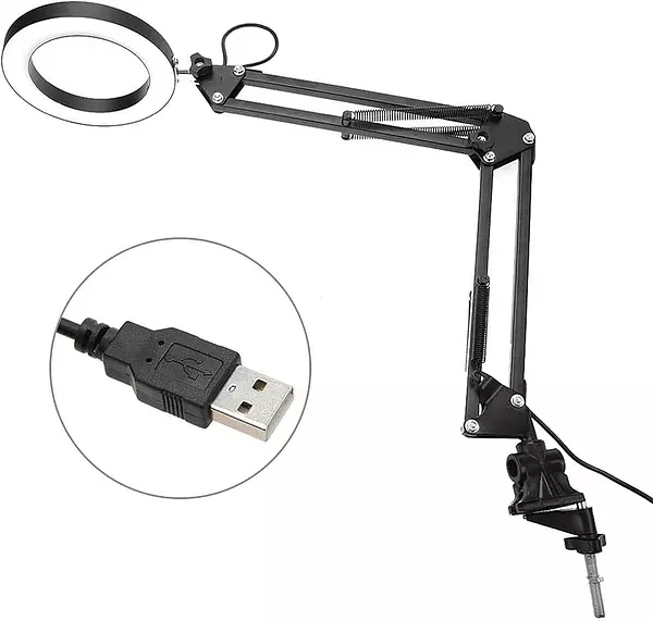 accesorios para electronica - Lámpara de escritorio con base y clip, regulable flexible de bajo consumo 1