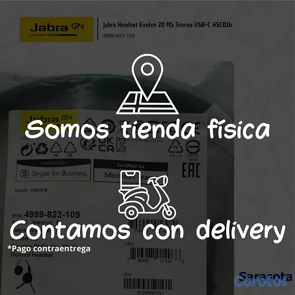 accesorios para electronica - Jabra HeadSet Evolve 20 MS Stereo USB-C HSC016 499 5