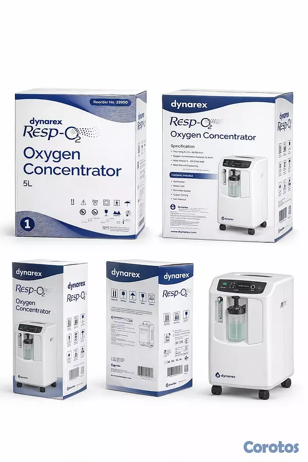 Salud y Equipamiento Médico - Concentrador de Oxígeno Dynarex Resp-O2 5L – NUEVO EN CAJA 2