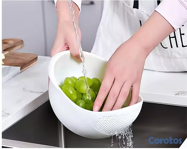 cocina - Lavador de arroz práctico (no se sale el arroz) 3