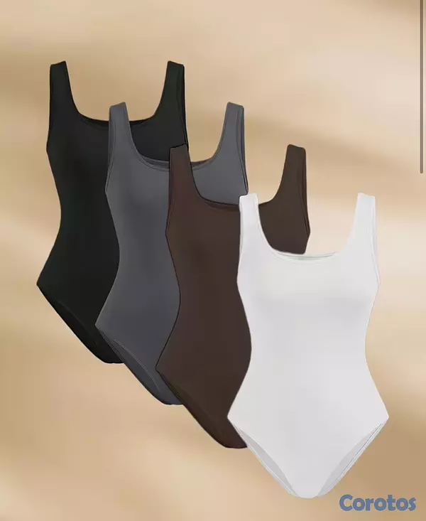 ropa para mujer - Body Cuadrado 4 Piezas, Body Sin Mangas Casual, Ro 1