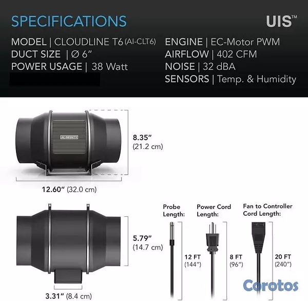 accesorios para electronica - AC Infinity Cloudline T6 2