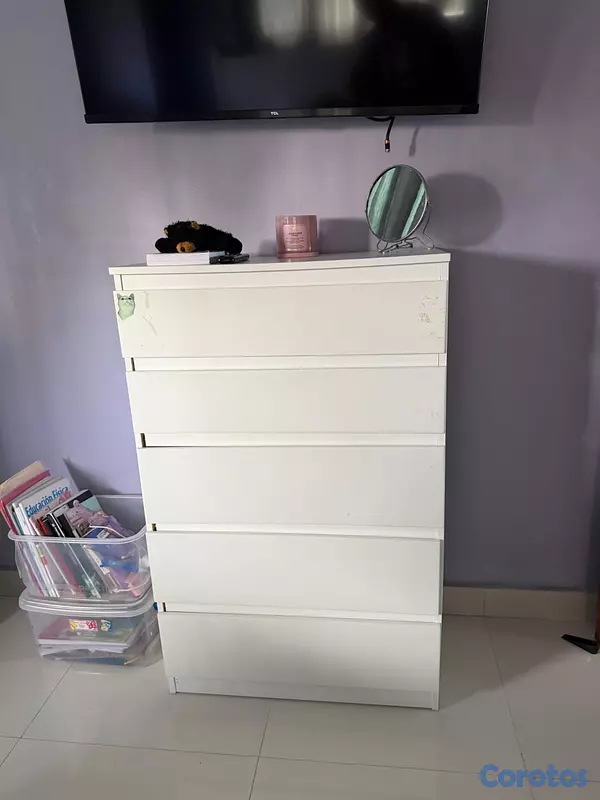 muebles y colchones - Cama Full y Gavetero blanco 6