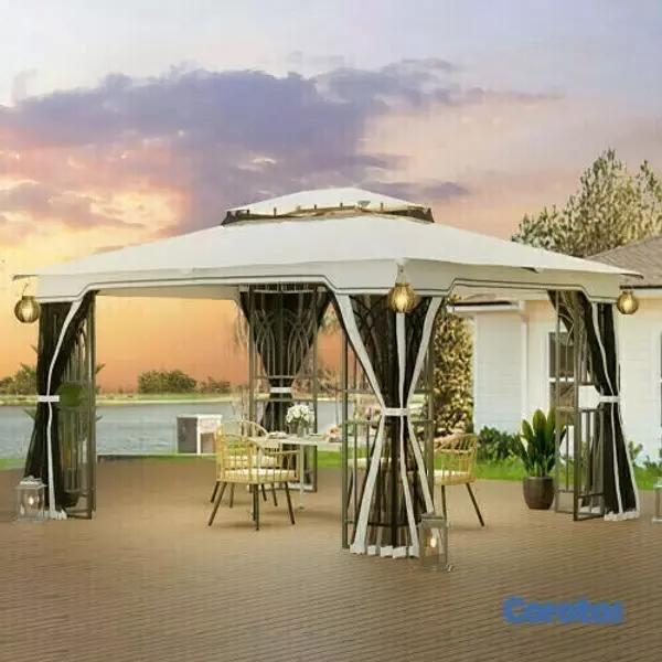 herramientas, jardines y exterior -   ESPECIAL DE ESTE DIA  ESTE Outdoor Patio Double Fabric Canopy Gazebo rd 36500 9