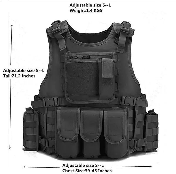 Artículos Deportivos - Chaleco táctico ajustable, chaleco MULTIUSOS seguridad brigadista paintball 2