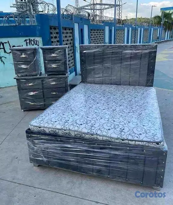 muebles y colchones - Juego de habitación tapizado completo con su colch 5
