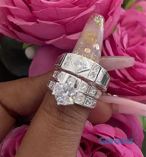 joyas, relojes y accesorios - Trios matrimoniales plata 925 2