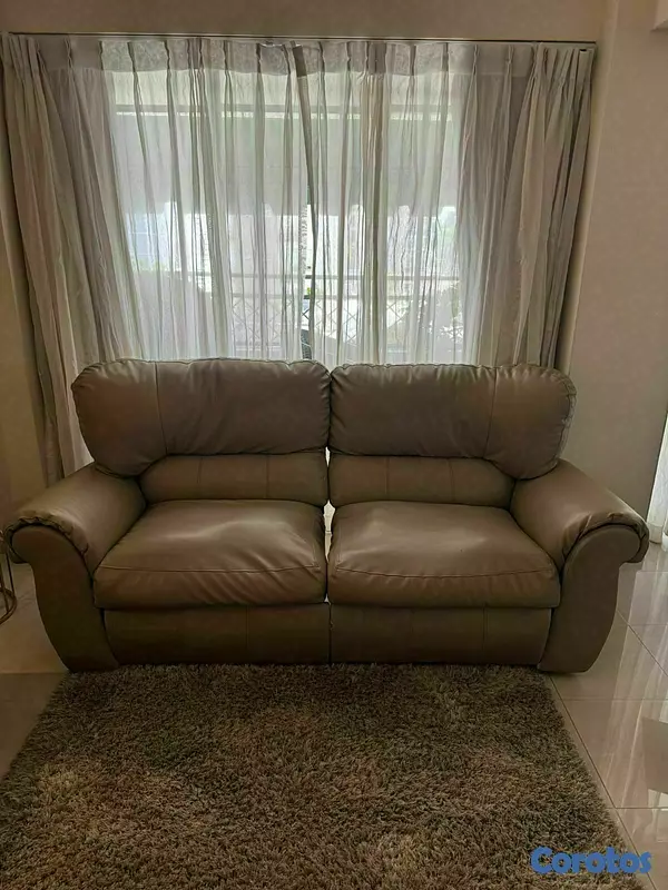 muebles y colchones - Juego de Sofás Reclinables en Piel 2 y 3 Plazas  2