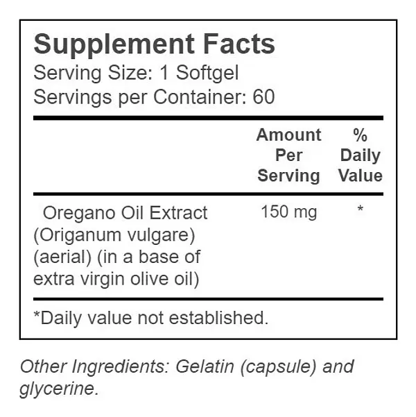 Salud y Equipamiento Médico - Aceite De Orégano Thompson 150 Mg 60 Softgels 2