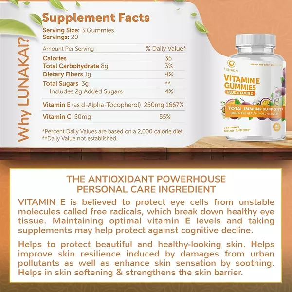 Salud y Equipamiento Médico - Vitamina E 250 Mg Lunakai - Unidad - Unidad A $4443 2