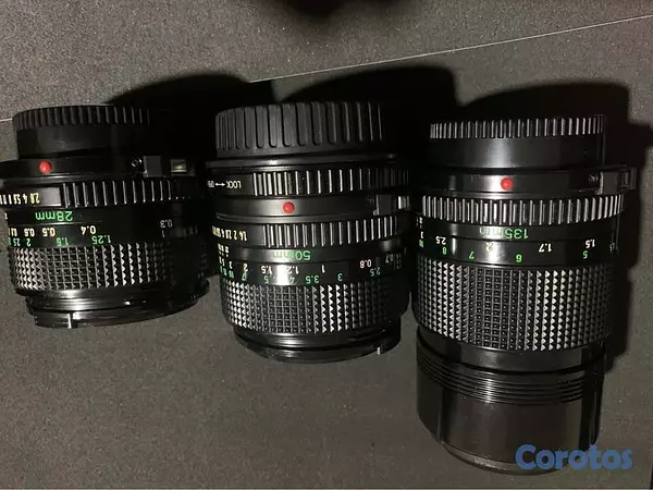 camaras y audio - KIT 3 LENTES CANON FD - 28mm 50mm y 135mm 2