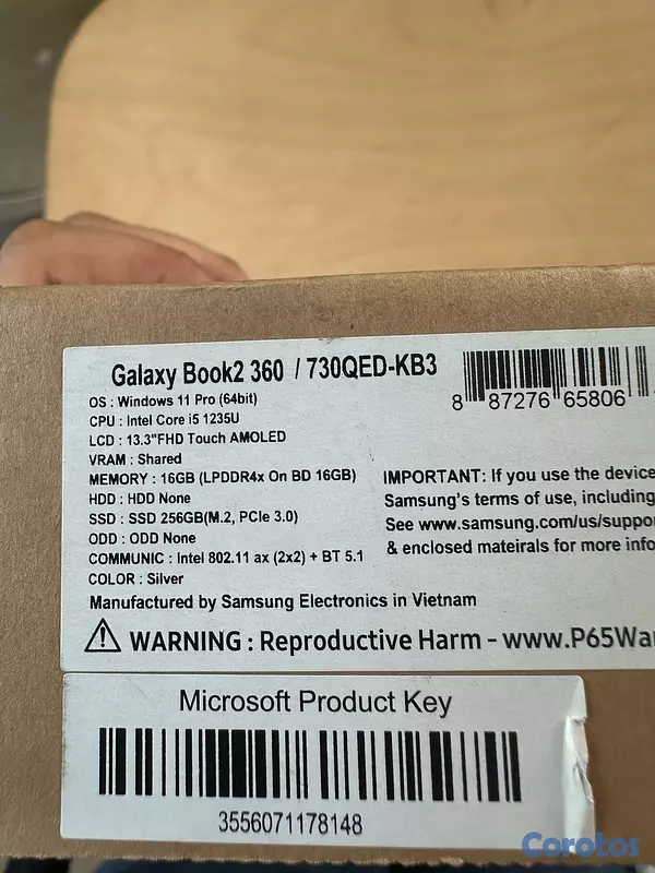 computadoras y laptops - SAMSUNG BOOK 2 360 13.3" TOUCHSCREEN i5-1235U 16/256 SILVER W11 PRO  2