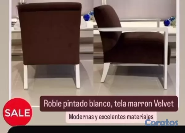 muebles y colchones - BUTACAS ROBLEPINTADA DE BLANCO 2