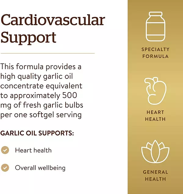 Salud y Equipamiento Médico - Perlas De Ajo Concentrado Cardiovascular Solgar 250 Cap 4