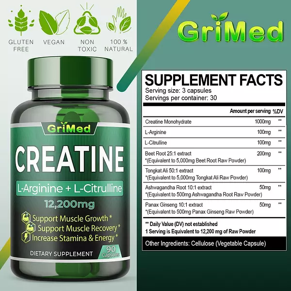Salud y Equipamiento Médico - 12200mg Monohidrato De Creatina - Ultra Muscle Builder 3