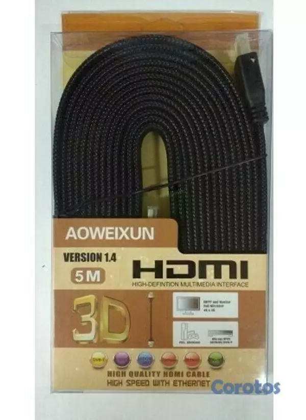 accesorios para electronica - Cable HDMI plano de 5 metros full HD 1080P 4