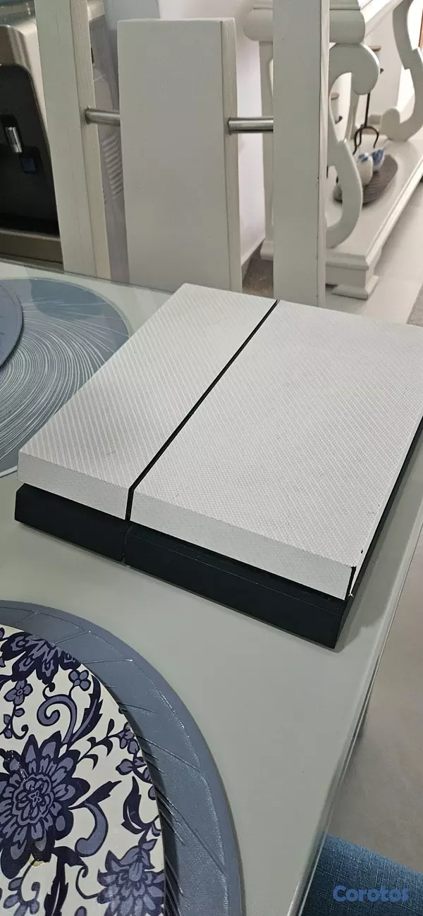 consolas y videojuegos - PS4 Fat Nítido Blanco (Skin Fibra de Carbono) + Co 3