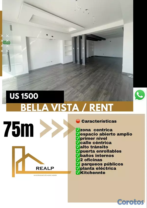 oficinas y locales comerciales - Alquiler primer nivel en Bella vista  1