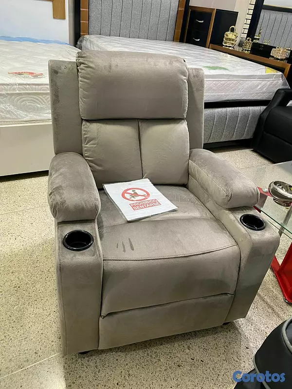 muebles y colchones - *SILLON RECLINABLE*
MODELO LV6141B-G
SOLO Color Negro 
 2