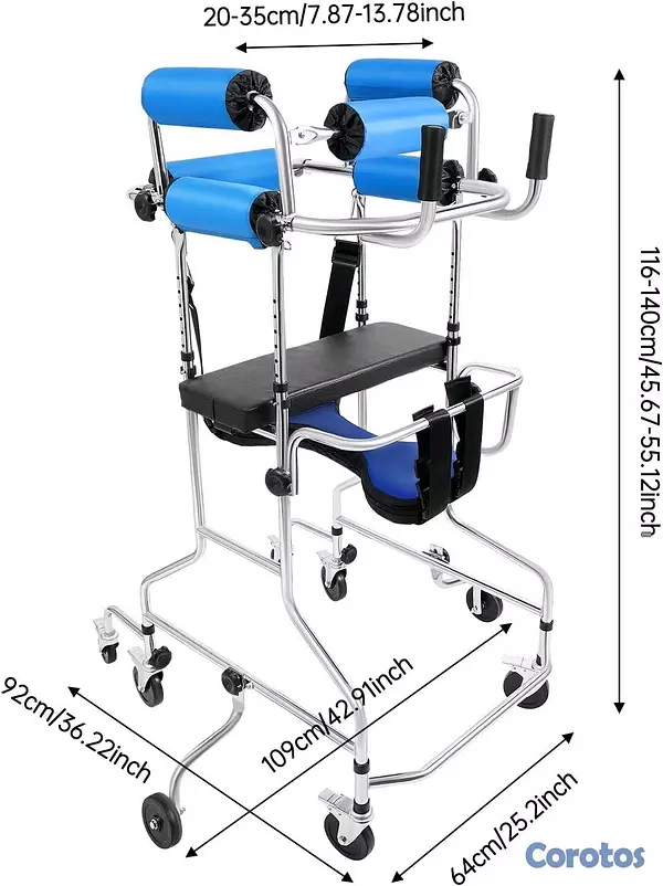 Salud y Equipamiento Médico - Andador para Rehabilitación Adulto Plateado  3