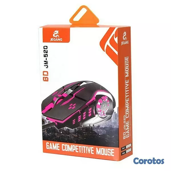 otros electronicos - Mouse Gaming JM - 520 RGB USB Luz Led Multicolor
 3